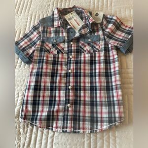 NWT orchestra plaid button shirt size 8